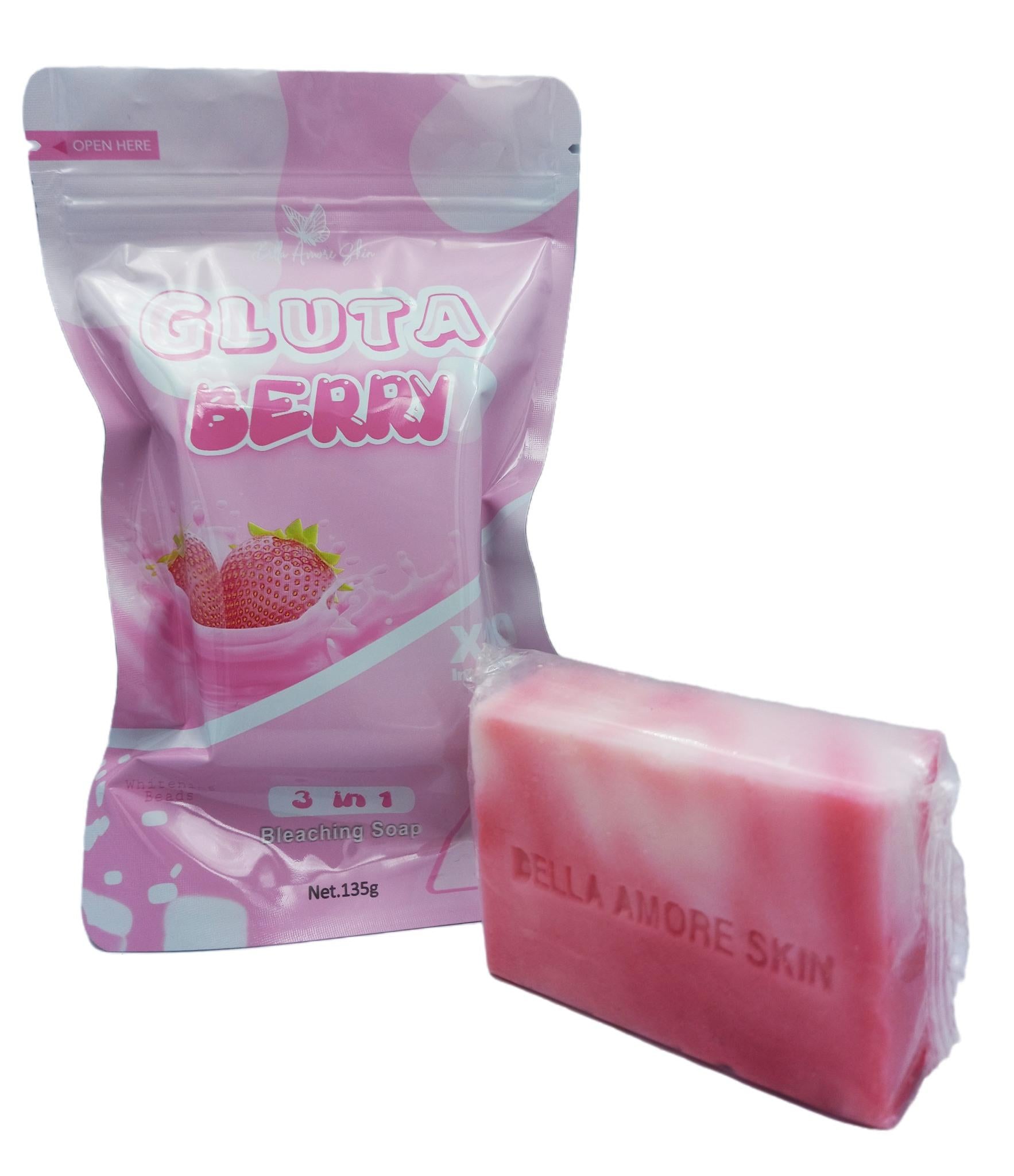 Bella Amore Skin Gluta Berry Bleaching Soap 50g or 135g Whitening Soap