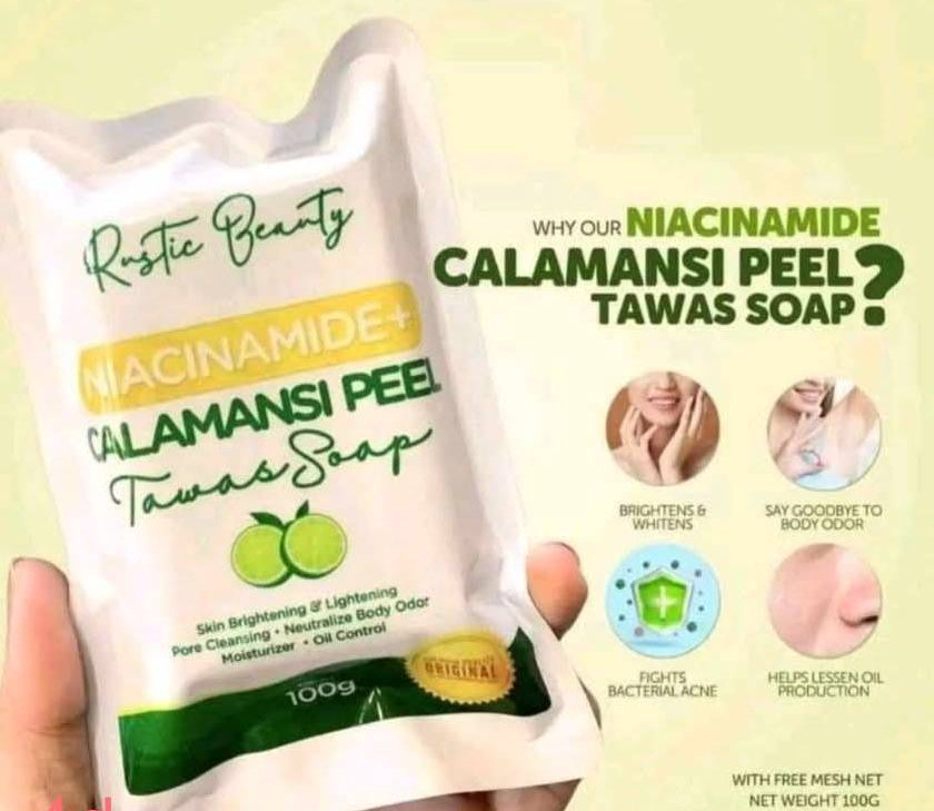 Rustic Beauty Niacinamide Calamansi Peel Tawas Soap 100g-Debsline.co