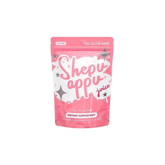 You Glow Babe Shepu appu juice in a pink packaging in white background