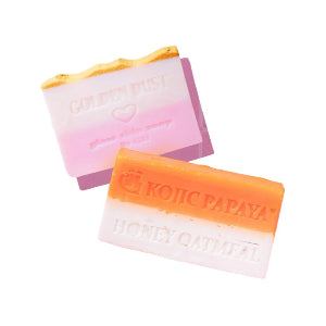 G21 Golden Dust Glass Skin Soap +Duo Kojic Papaya & Honey Oatmeal Soap Whitening Hydrating - Debsline.co  -