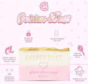 G21 Golden Dust Glass Skin Soap +Duo Kojic Papaya & Honey Oatmeal Soap Whitening Hydrating - Debsline.co  -