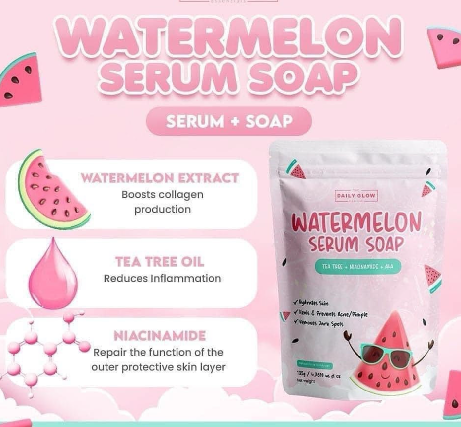 Watermelon Serum Soap Tea Tree Niacinamide AHA - Debsline.co  -