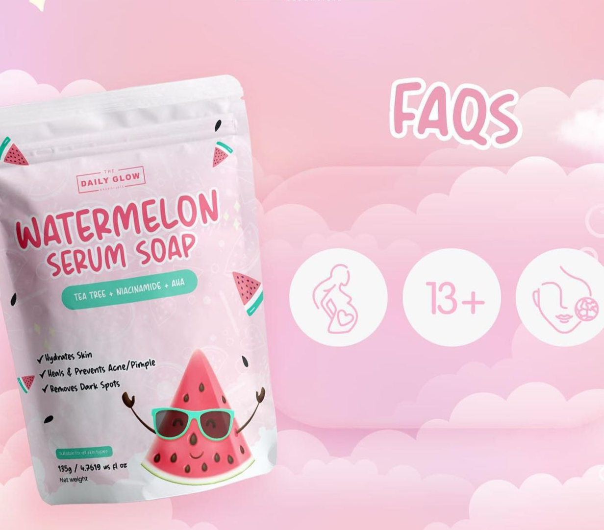 Watermelon Serum Soap Tea Tree Niacinamide AHA - Debsline.co  -