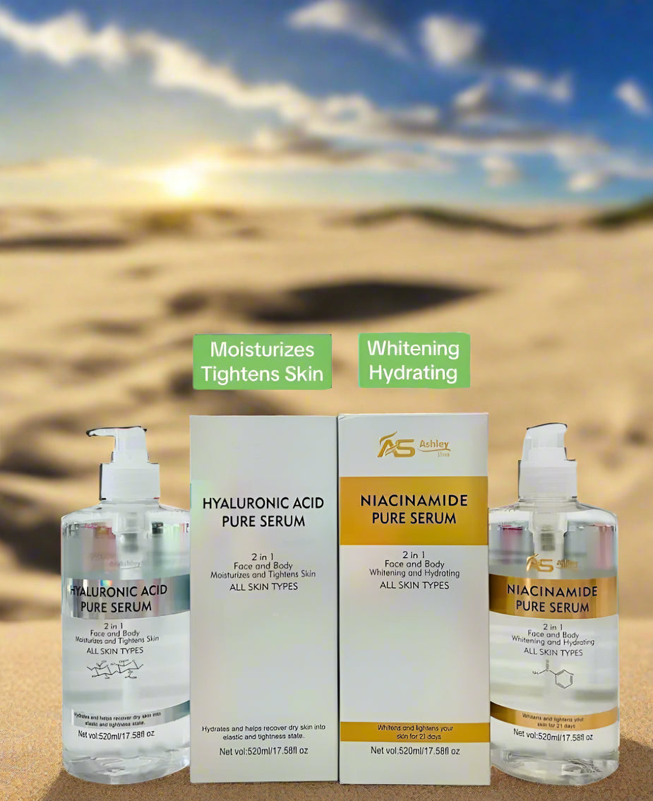 AS Ashley Niacinamide Pure Serum 2en1 Visage et Corps Éclaircissant et Hydratant Tous Types de Peaux 520ml