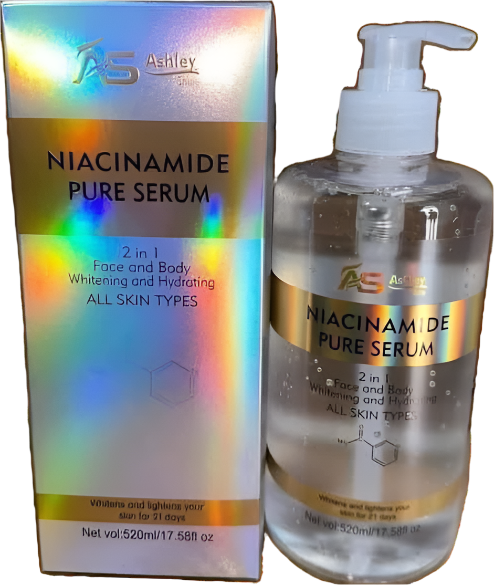 AS Ashley Niacinamide Pure Serum 2en1 Visage et Corps Éclaircissant et Hydratant Tous Types de Peaux 520ml