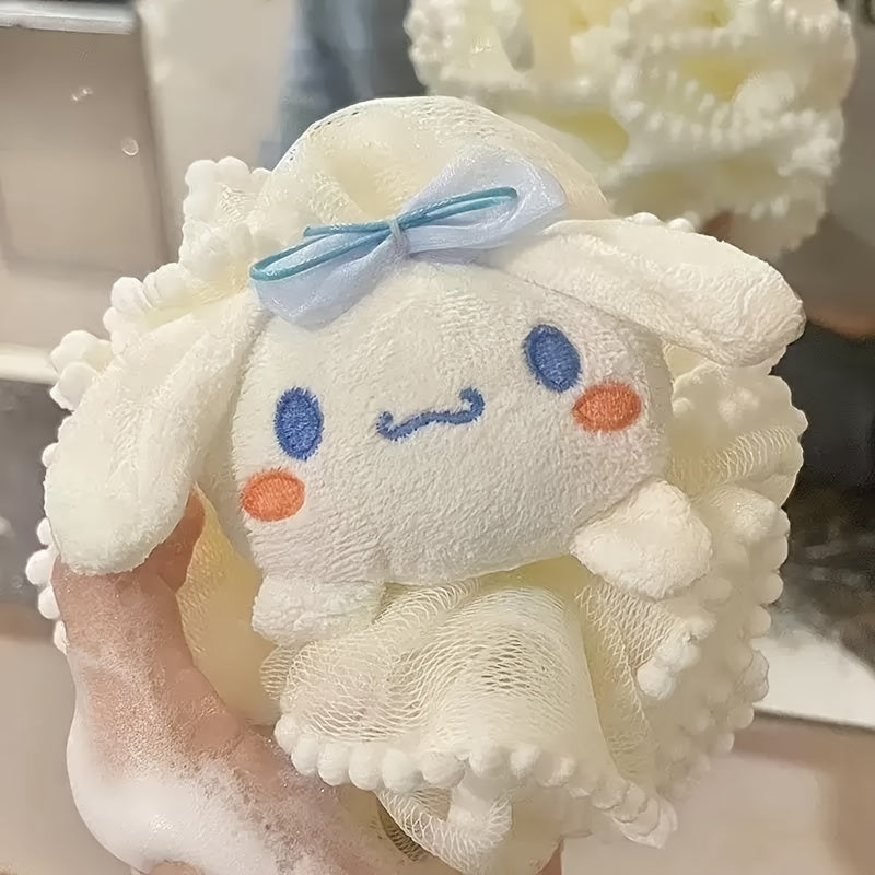 Plush toy octopus with a bow on a coral-like background