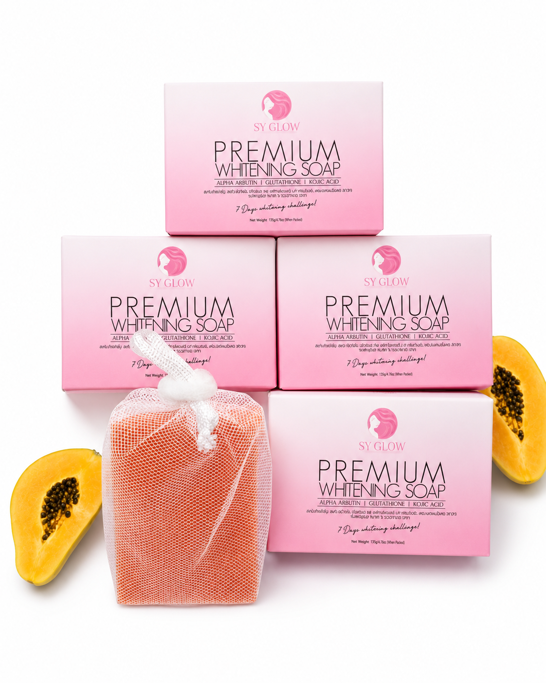 SY Glow Premium Face & Body Soap 135g 2pcs