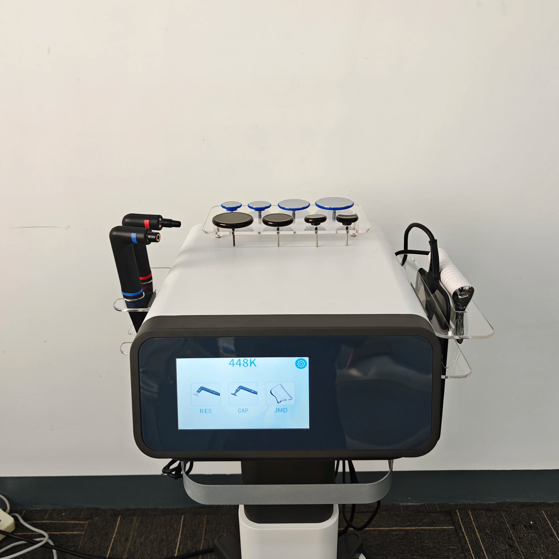 Medical device with digital display on a white background