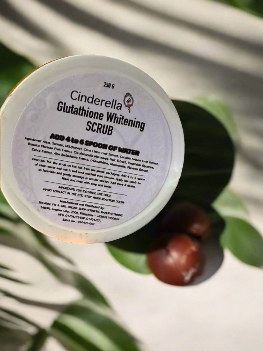 Cinderella Glutathione Whitening Scrub 250g-Debsline.co