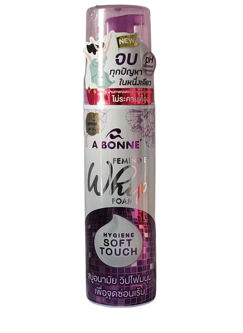 A bottle of A Bonne Feminine Whip Foam on a white background