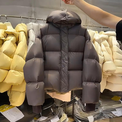 Short Hooded Puffer Down Jacket for Women