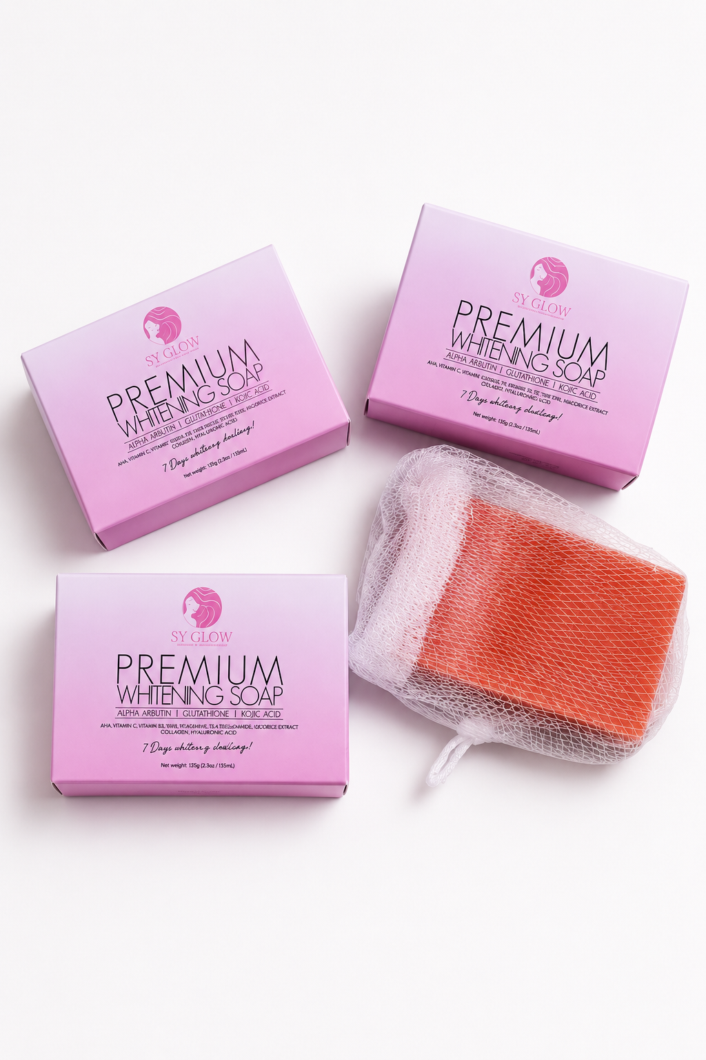 SY Glow Premium Face & Body Soap 135g 2pcs