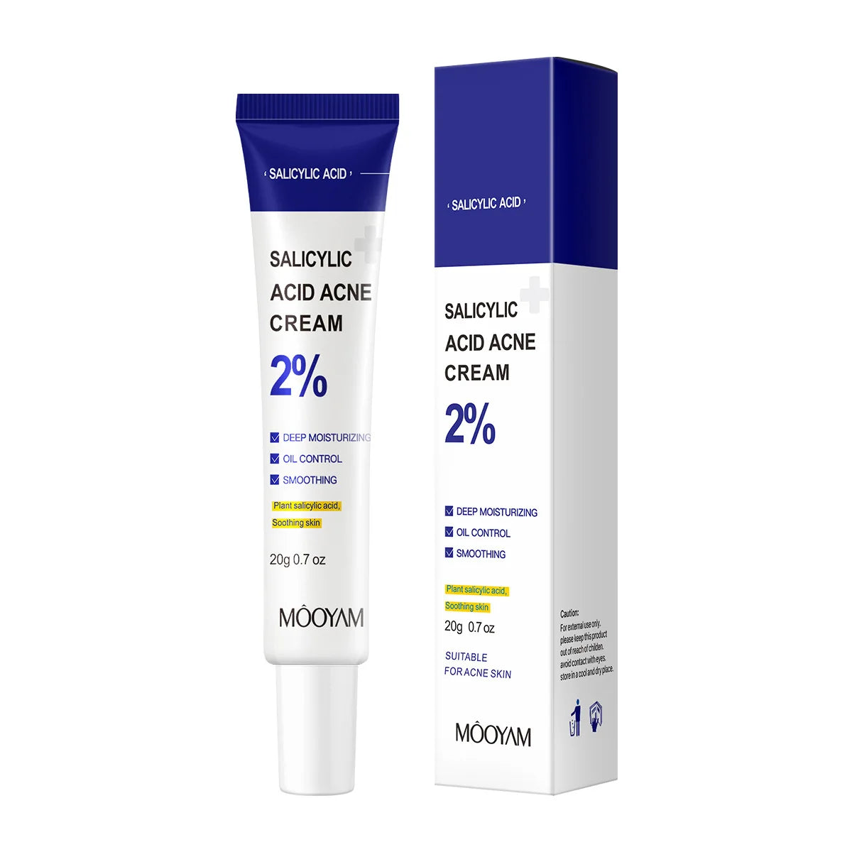 Salicylic Acid Acne Cream tube and packaging on a white background