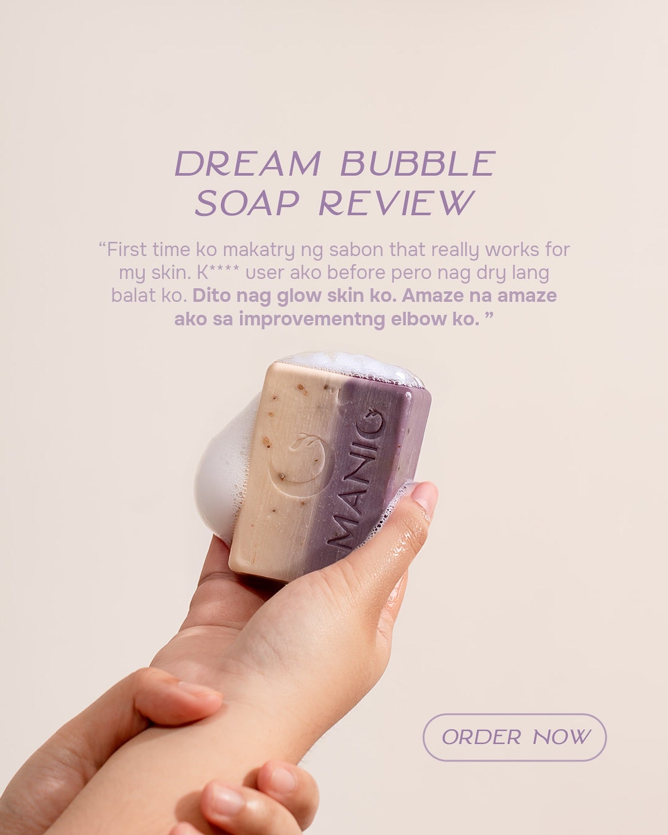 Manic Dream Bubble Soap Lavender Bliss Lightens and Moisturises Skin 130g