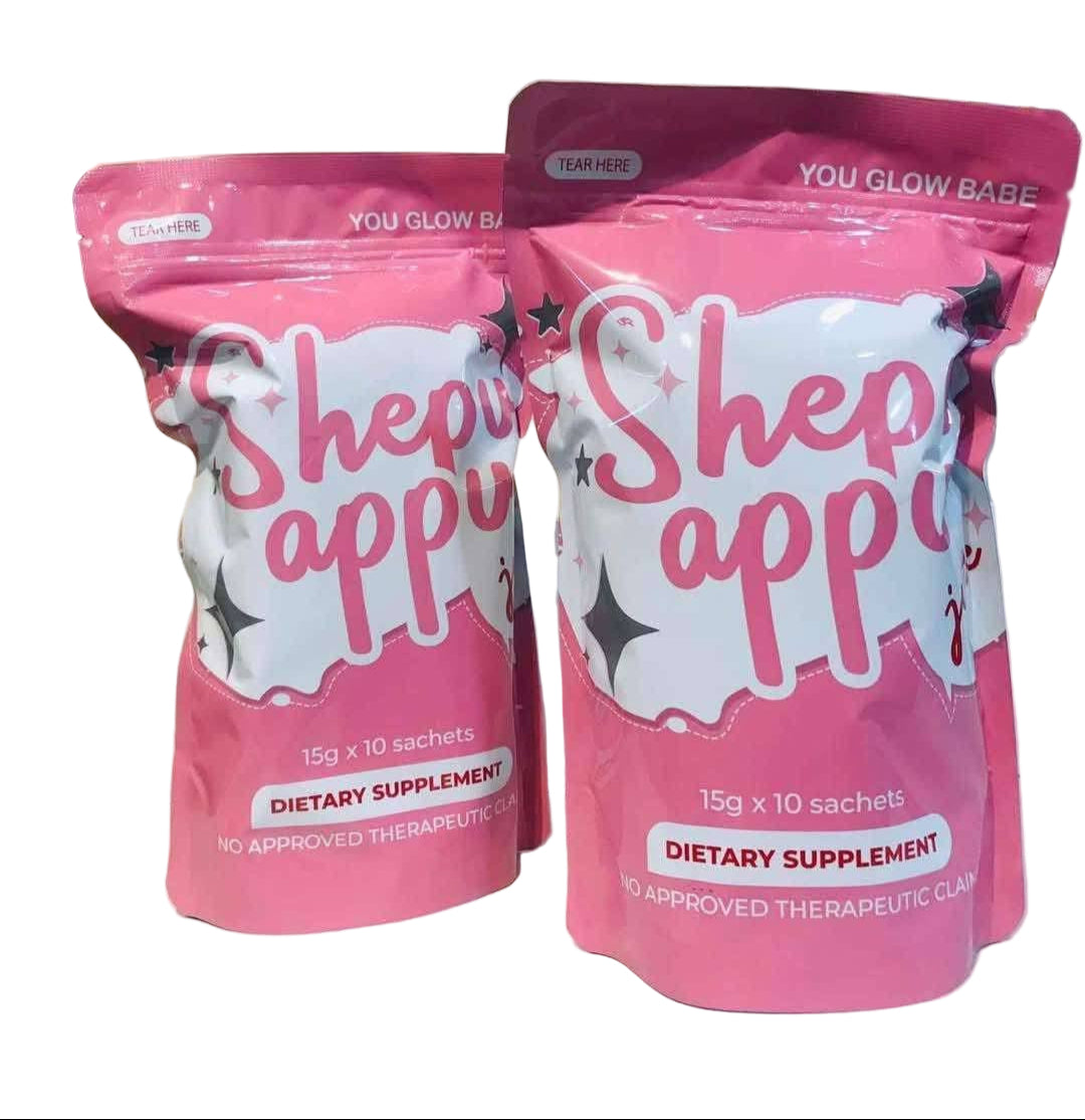2packs You Glow Babe Shepu appu juice in a pink packaging in white background