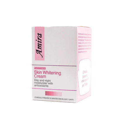 Amira Advanced Skin Whitening Cream packaging on a white background