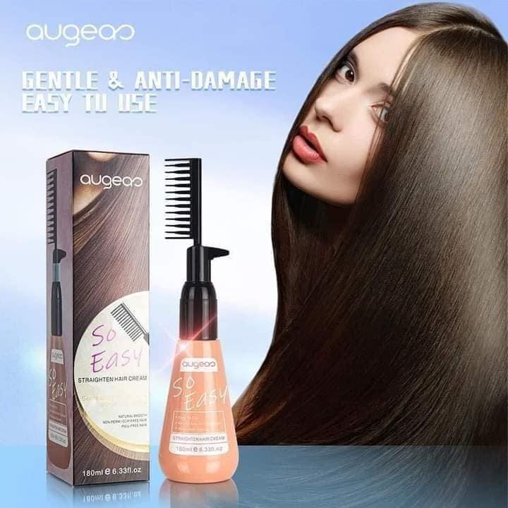 AUGEAS STRAIGHTEN HAIR CREAM SO EASY HAIR CREAM TO USE GENTLE AND AITI-DAMAGE SHINY AND SMOOTH 180ML-Debsline.co