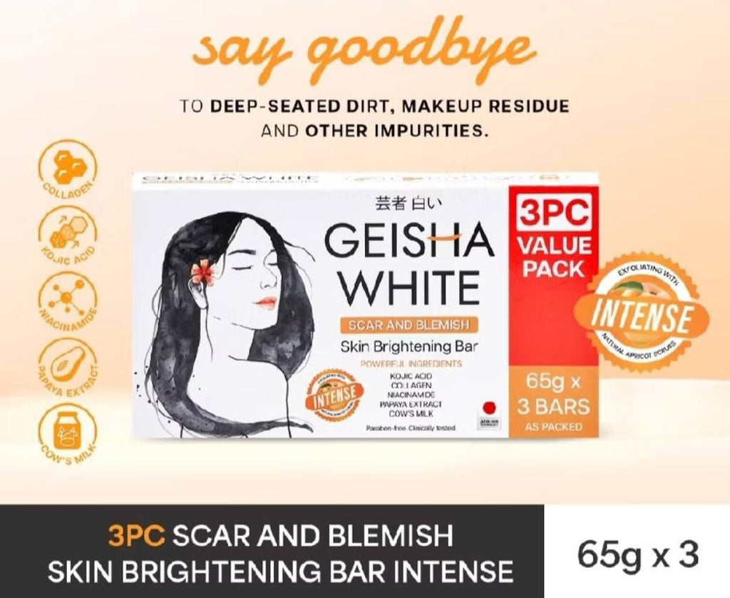 Geisha White Scar and Blemish Skin Brightening Bar 65gx2-Debsline.co