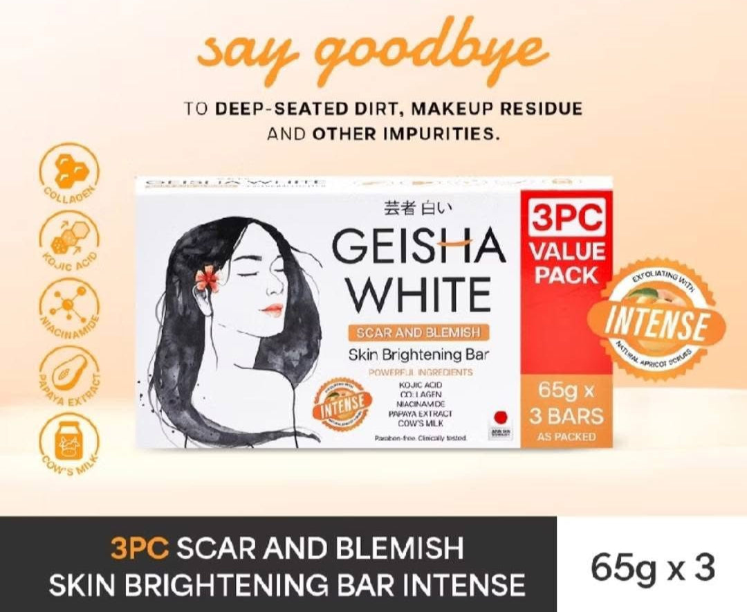 Geisha White Scar and Blemish Skin Brightening Bar 65gx2-Debsline.co