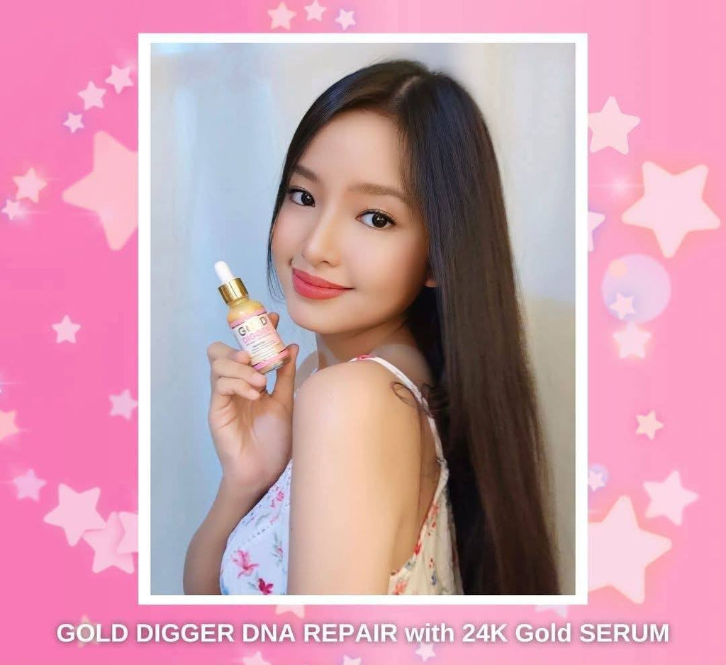 Nathina Skin Gold Digger 24K Gold Serum Aufhellung Straffung Feuchtigkeitsspendend Anti-Aging Anti-Akne Leichte Feuchtigkeitspflege für alle Hauttypen