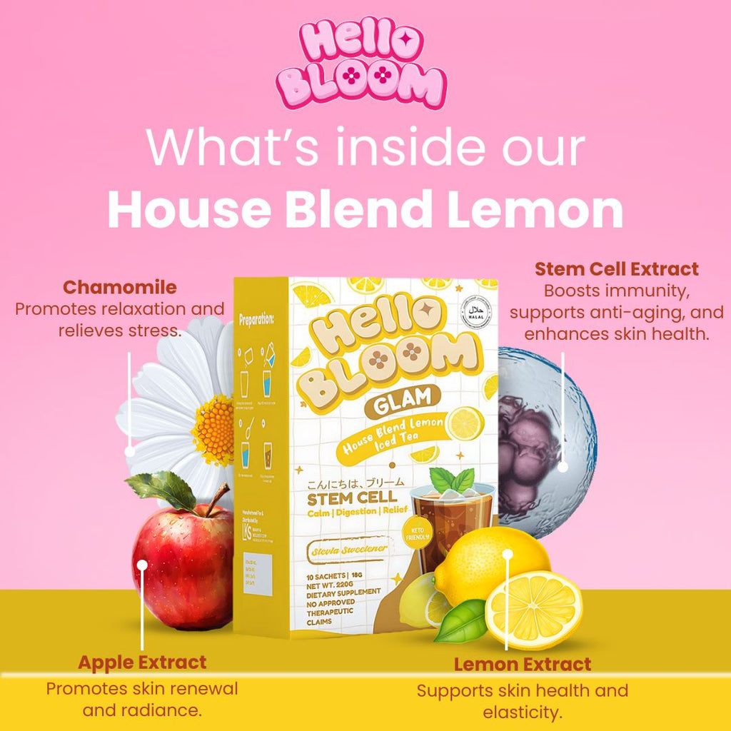 Hello Bloom Glam Drink Powdered Mix 10 Sachets in a Box