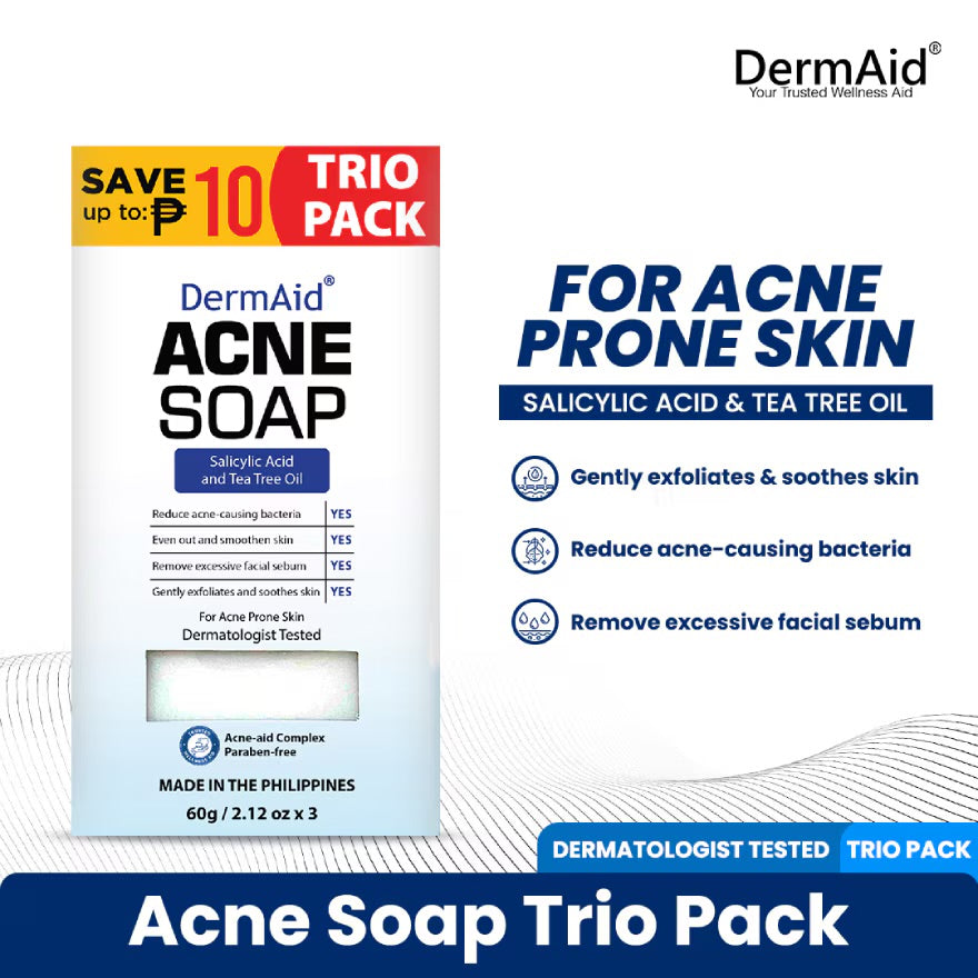 Dermaid Acne Soap 60gx3 Gentle for Sensitive Skin