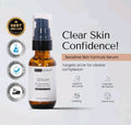 Dermorepublió serum bottle with branding and product features on a light gray background