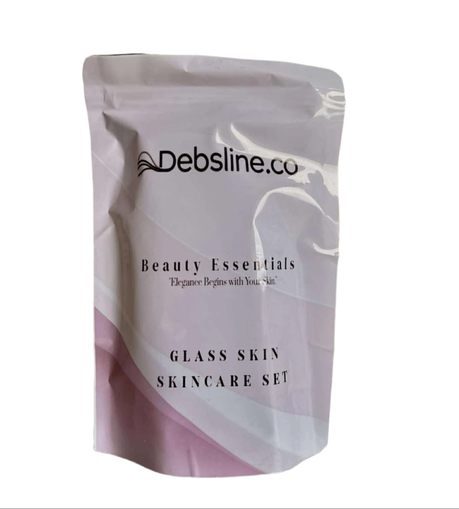 Debsline.co skincare set packaging on a white background