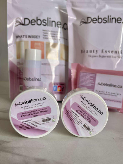 Debsline.co Beauty Essentials Glass Skin Facial Skincare Set 4n1