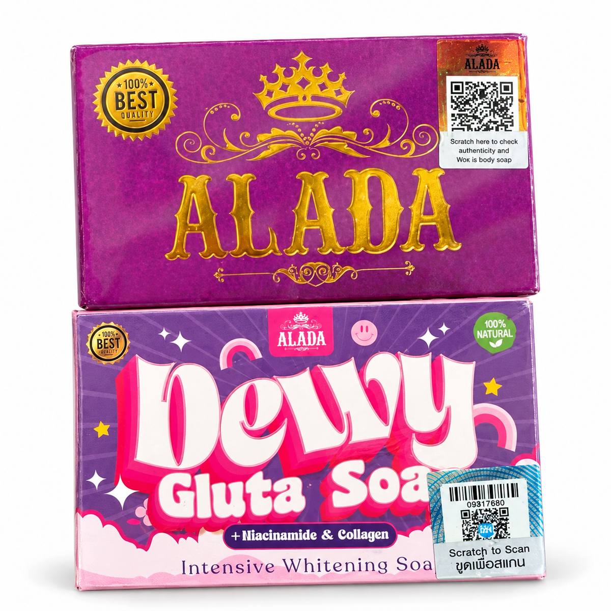 Alada 100% Natural Radiance Soap | OG Orange 160g & Dewy White 70g