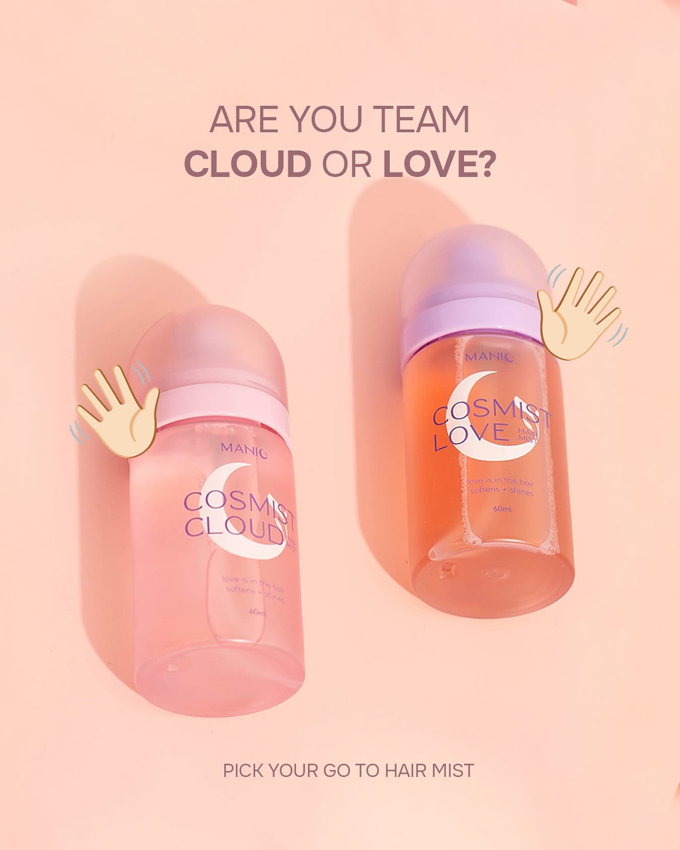 Manic Cosmist Love or Cloud Hair Mist Love is in The Air Softens + Shines 60ml Comfort Haircare Pack Blend
