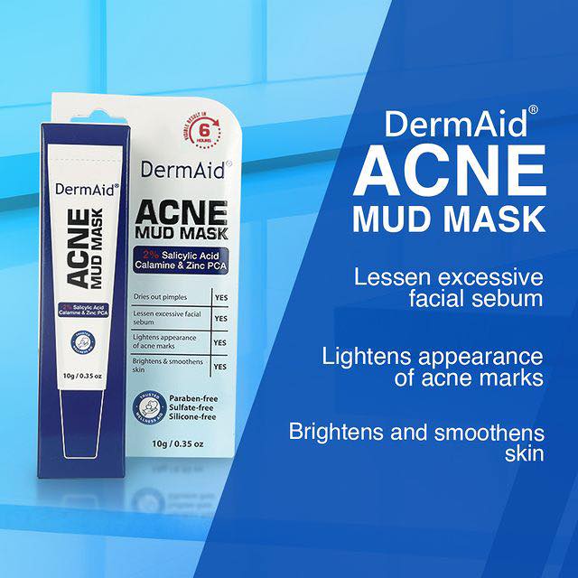 DERMAID Acne Mud Mask 10g 2% Salicylic Acid Calamine and ZINC PCA
