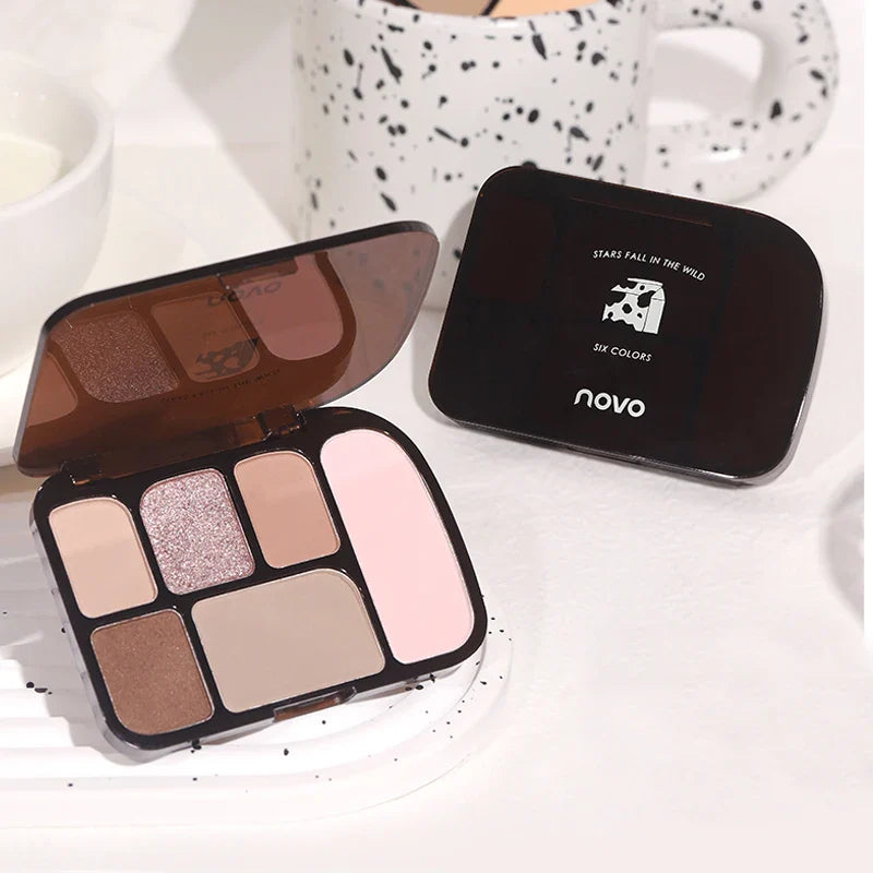 6 Color Earth Tone Eyeshadow Palette Waterproof-4
