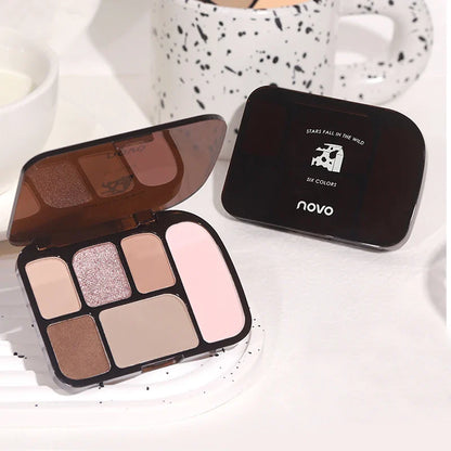6 Color Earth Tone Eyeshadow Palette Waterproof-4
