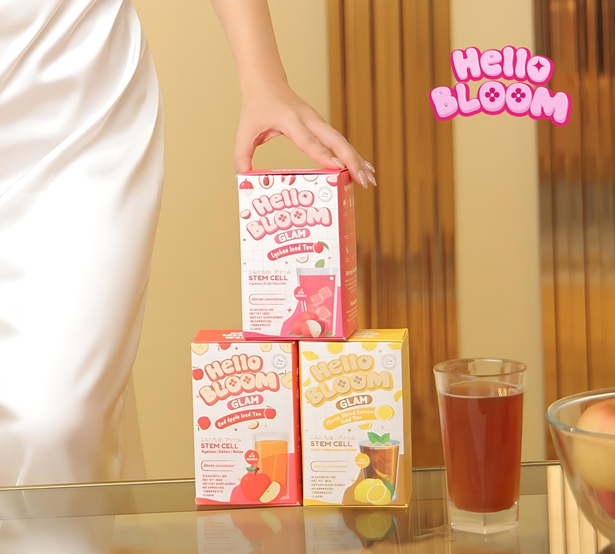 Hello Bloom Glam Drink Powdered Mix 10 Sachets in a Box