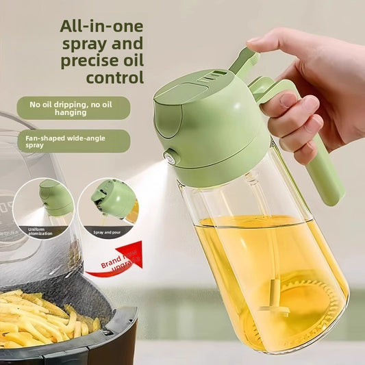 Dual-function Glass Oil Spray Bottle for Kitchen