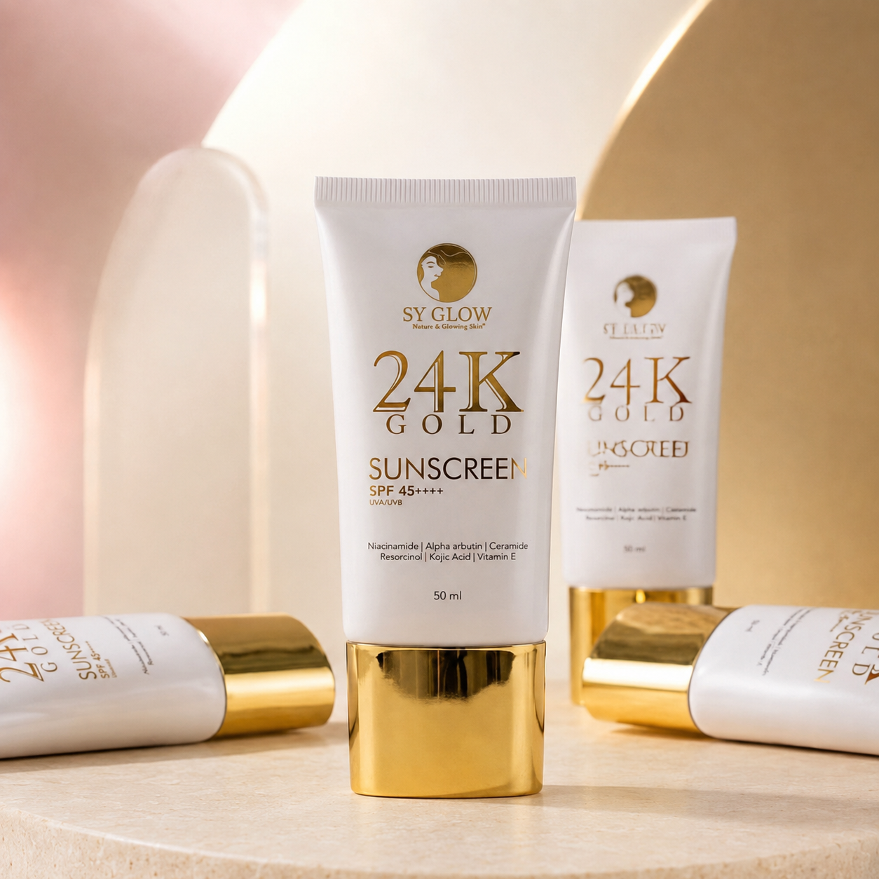 SY Glow 24K Gold Facial Sunscreen SPF 45++++ UVA/UVB – 50ml