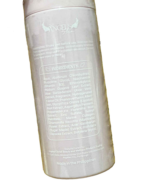 Product bottle with ingredients list on a wooden surface