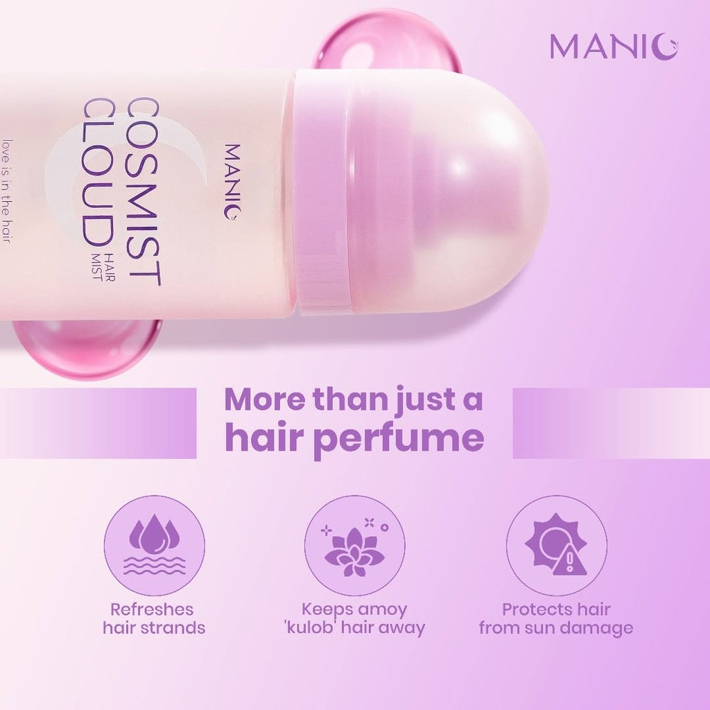 Manic Cosmist Love or Cloud Hair Mist Love is in The Air Softens + Shines 60ml Comfort Haircare Pack Blend