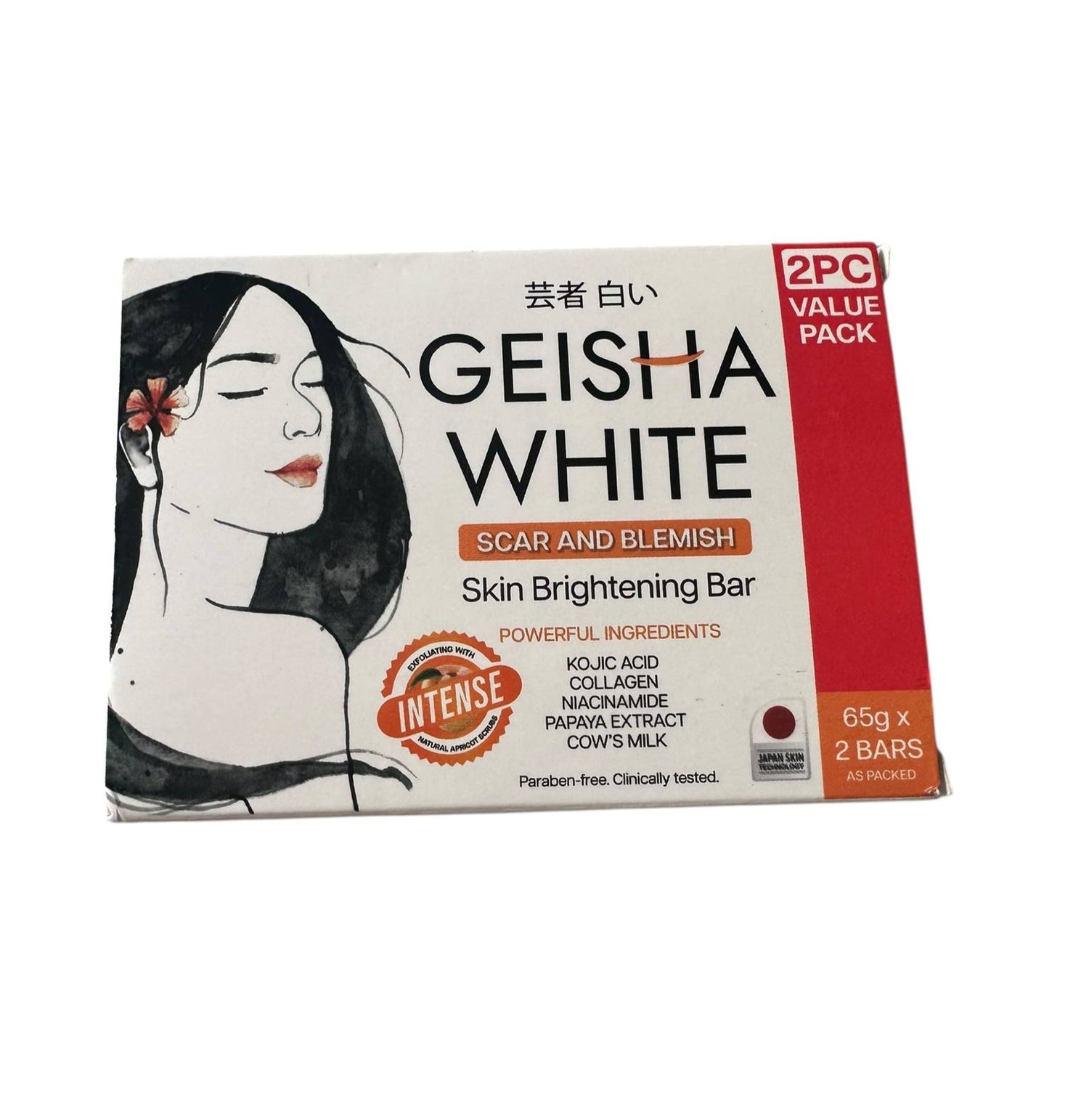 Geisha White Scar and Blemish Skin Brightening Bar 65gx2-Debsline.co