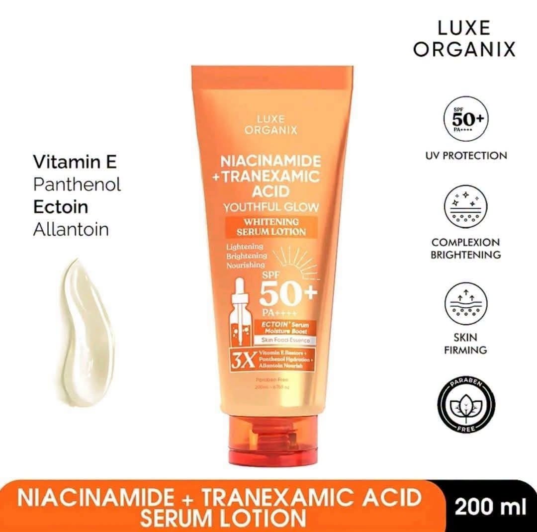 Luxe Organix Niacinamide + Tranexamic Acid SPF50 Body Lotion 200ml