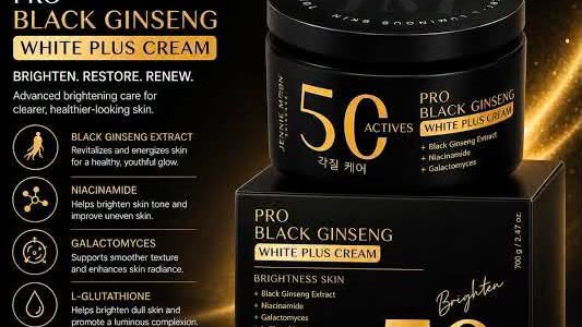 Jennie Moon 50X Pro Black Ginseng White Plus Cream 50 actives - brightens, moisturises, strengthens skin barrier