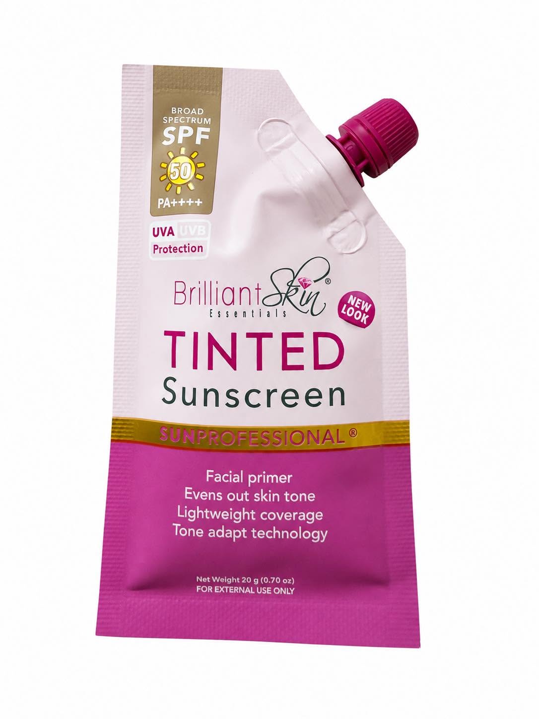 2X Brilliant Skin Essentials Tinted Sunscreen Facial Primer Original 20G Soin hydratant léger pour la peau Quotidien Radiant Smooth Spf UV Aloe Evening Whitening Comfort Hydrate crème solaire