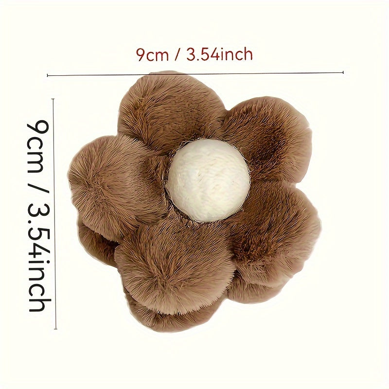 2pcs Plush Flower Hair Clips - Soft Fluffy Pastel Multicolor (,,,) Mini Blooms with Clip-On for Braids, Buns, Ponytails - Women & Hair for Daily Styling & Special Occasions