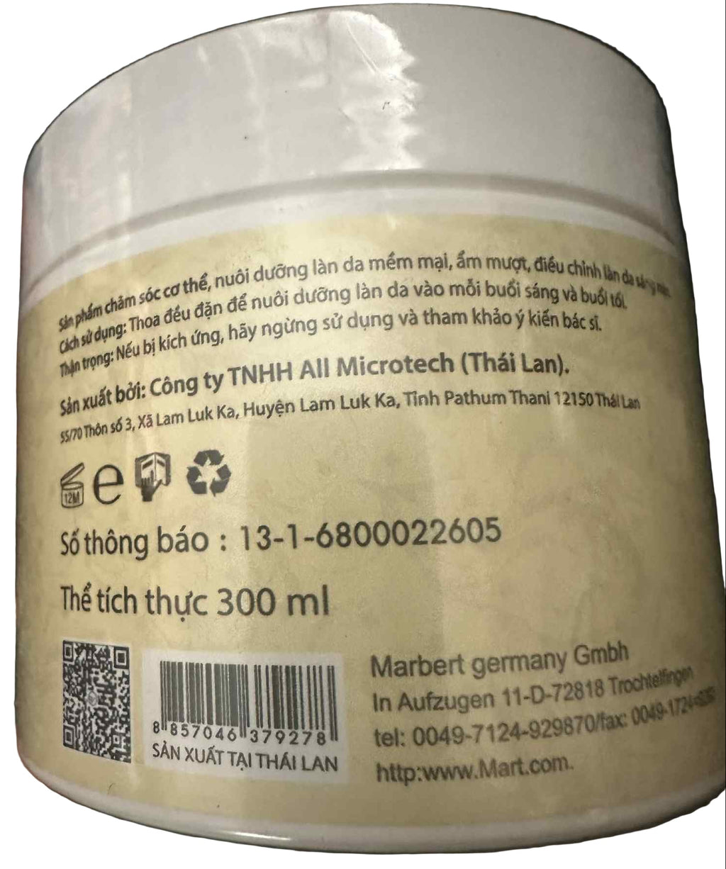 Back of a jar with text and branding