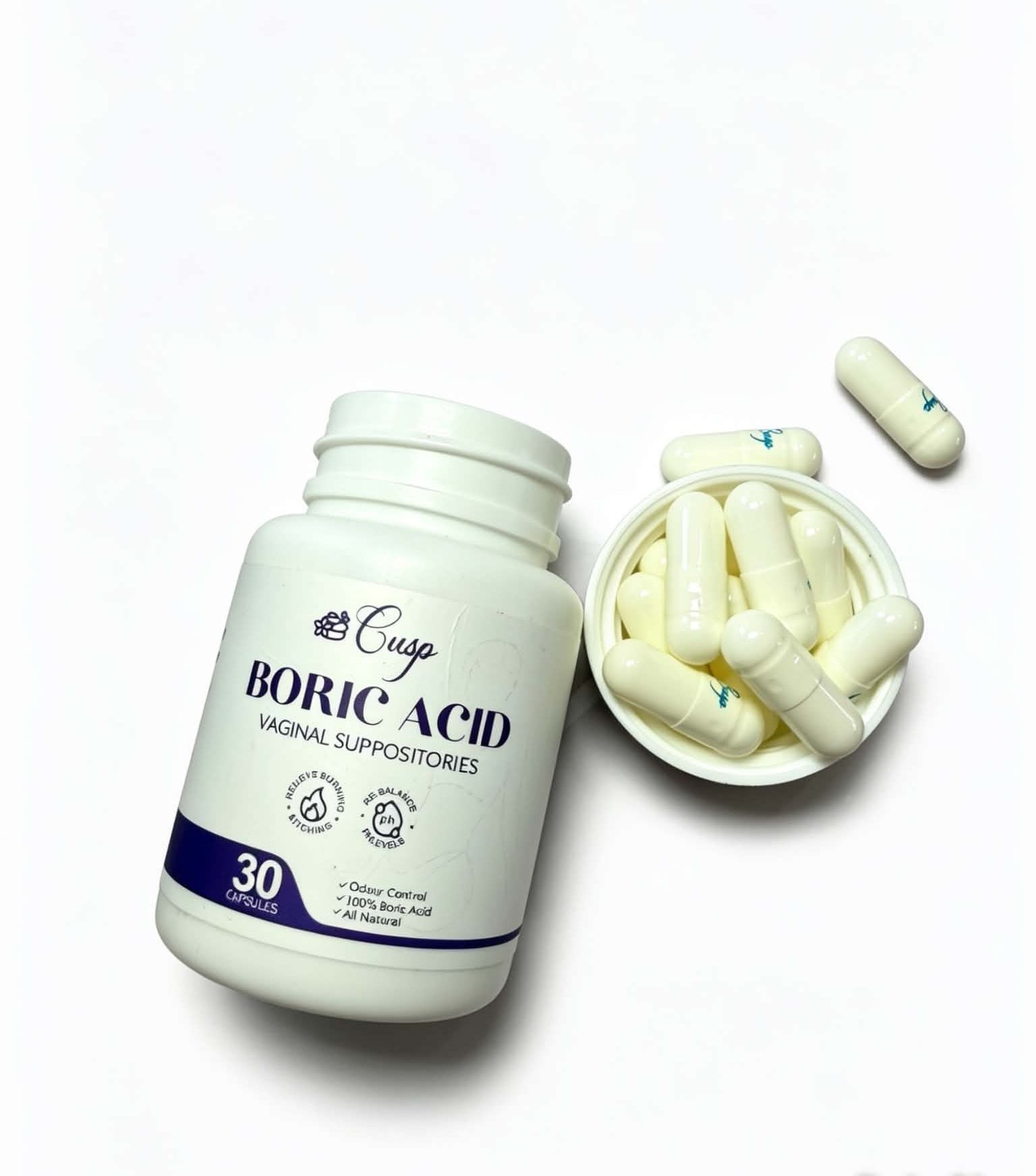 CUSP Boric Acid Vaginal Suppositories 30 Capsules
