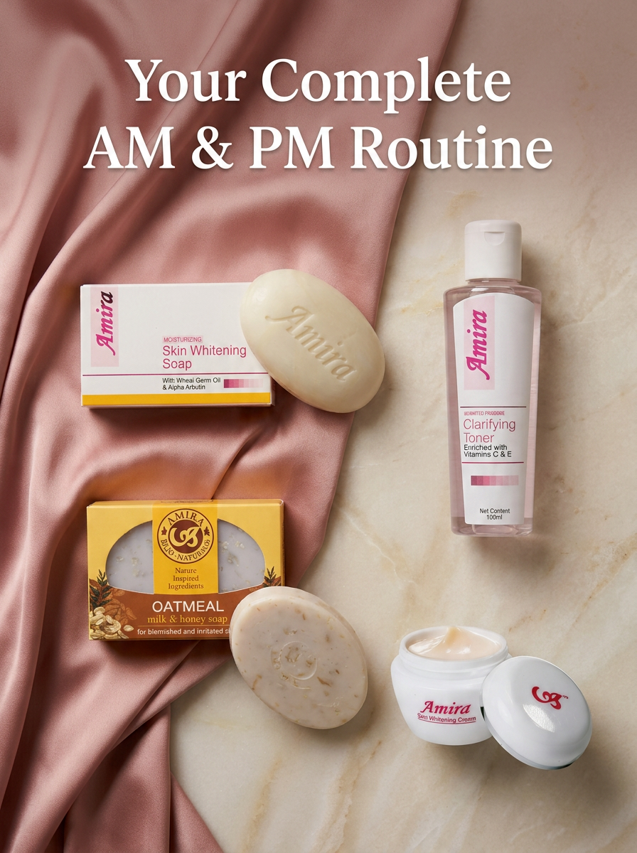AMIRA Complete Radiance Skincare Bundle - 4-Piece Day & Night Set