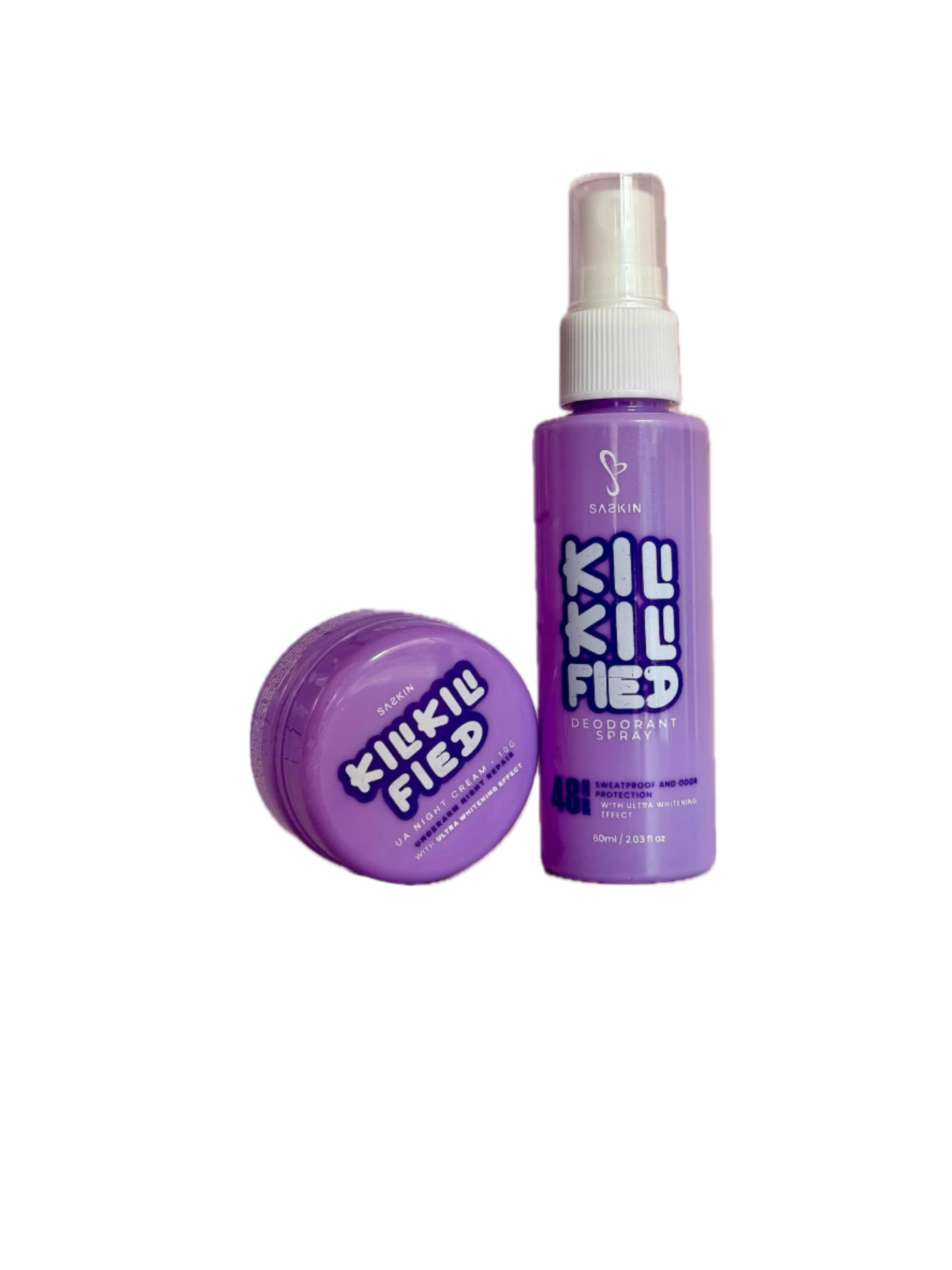 SASKIN Kiliklified Underarm Brightening Kit UA Night Cream and Deodorant Spray-Debsline.co