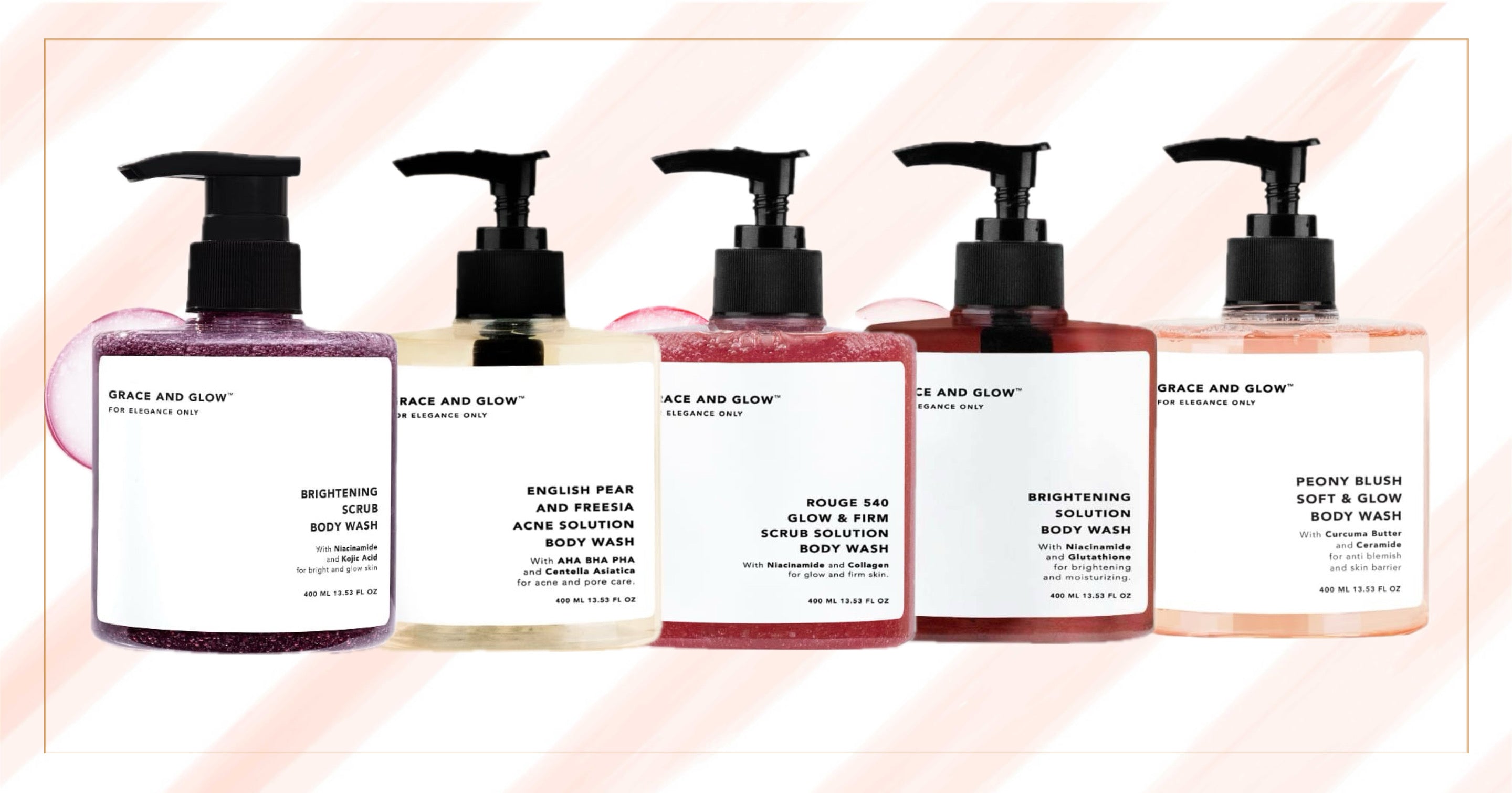 Grace and Glow For Elegance Only Body Wash 400ml Hydrating Moisturizing Scent-Debsline.co