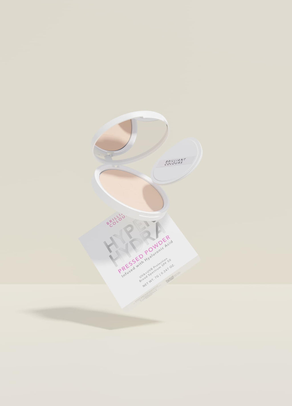 Brilliant Colours Hyper Hydra Pressed Powder SPF50 Infused with Hyaluronic Acid 7g debsline.co